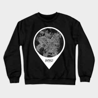 Santiago, Chile City Map - Travel Pin Crewneck Sweatshirt